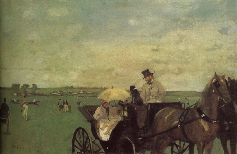 Carriage on racehorse ground, Edgar Degas